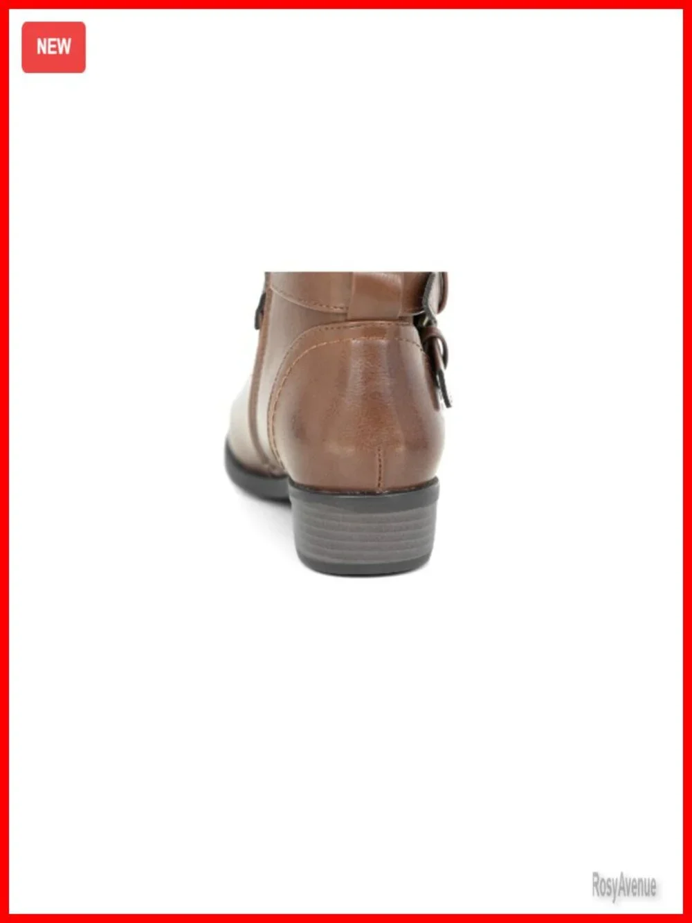 Women's Elastic Ankle Boots, Round Toe Low Heel Side Zipper Buckle Booties